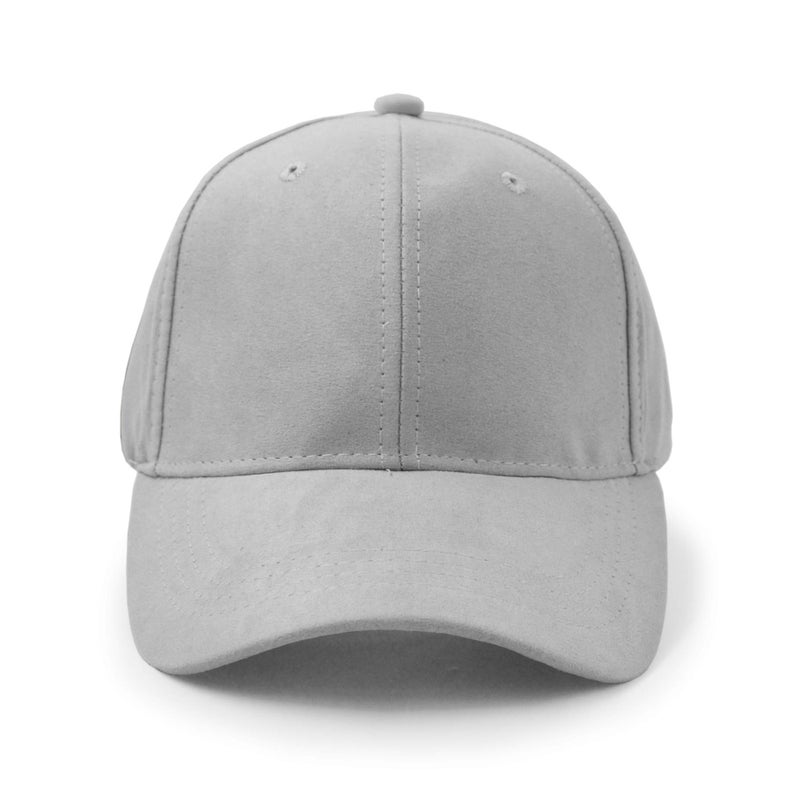 UltraKey Suede Baseball Cap, Unisex Faux Suede Leather Classic Adjustable Plain Hat Baseball Cap(Grey) - Image 4
